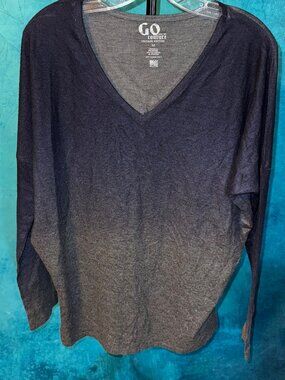 Go Couture Vintage Edition Ombre V Neck long sleeve sweater
